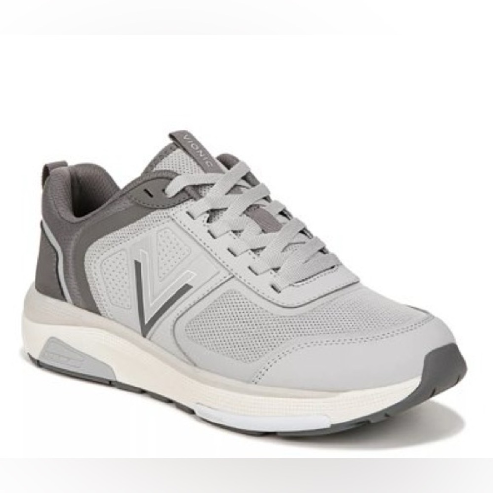 Vionic Women’s Walk Strider Walking Sneaker Size 11 Gray Lace Up Leather Mesh